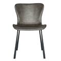 Homeroots Faux Faux Leather Side Chairs, Dark Gray, 2PK 400682